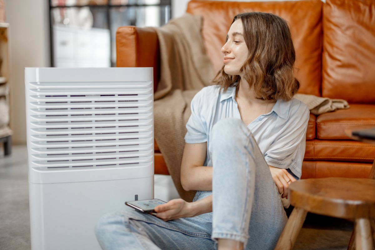 Airthings View Plus (representative image): an air quality monitor in a modern home